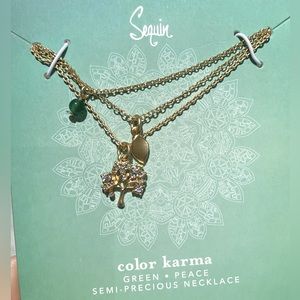 Sequin colour karma semi precious necklace